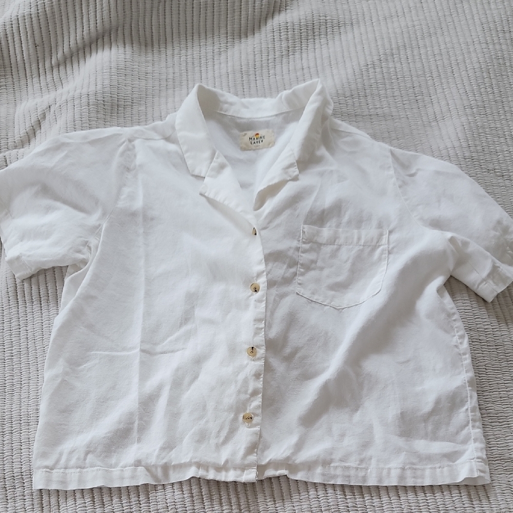 Marine Layer White Button Down Shirt